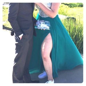 Strapless, “Robin Egg,” Bedazzled Prom Dress